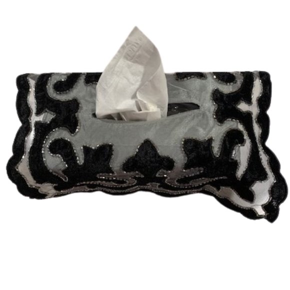 Embroidered Decorative Tissue Box Cover - Picture 3 of 5